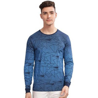 Adro Full Sleeve Tshirt For Men | Printed T Shirt For Men | 100% Cotton Tshirt | Full Sleeve T-Shirt | Mens Full Sleeves T Shirts |Fr5-24-Pri-Nb-L Blue