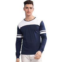 Adro Full Sleeve Tshirt For Men | Colorblock T Shirt For Men | 100% Cotton Tshirt | Full Sleeve T-Shirt | Mens Full Sleeves T Shirts |Fr2-24-Tip-Nb-2Xl Navy,White