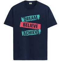 Adro Men's Solid Regular Fit T-Shirt (Rn24-Dba-Nb_Navy Blue