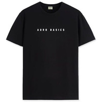 Adro Men's Solid Regular Fit T-Shirt (Rn24-Ar2-Bl_Black