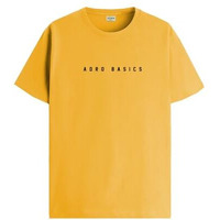 Adro Men's Solid Regular Fit T-Shirt (Rn24-Ar2-Mu_Mustard