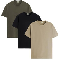 Adro T Shirts Pack Of 3 Mens Tshirts Cotton T Shirts For Men Pack Of 3 T Shirts Regular Fit Tshirts Combo T Shirts Solid Tshirt For Men | Rcm3-Pln-Bl-Be-Ol-L