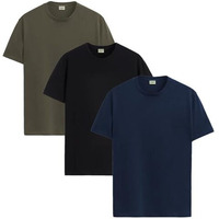 Adro T Shirts Pack Of 3 Mens Tshirts Cotton T Shirts For Men Pack Of 3 T Shirts Regular Fit Tshirts Combo T Shirts Solid Tshirt For Men | Rcm3-Pln-Bl-Nb-Ol-M