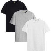 Adro T Shirts Pack Of 3 Mens Tshirts Cotton T Shirts For Men Pack Of 3 T Shirts Regular Fit Tshirts Combo T Shirts Solid Tshirt For Men | Rcm3-Pln-Bl-Wh-Gr-L