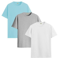 Adro T Shirts Pack Of 3 Mens Tshirts Cotton T Shirts For Men Pack Of 3 T Shirts Regular Fit Tshirts Combo T Shirts Solid Tshirt For Men | Rcm3-Pln-Mi-Wh-Gr-M