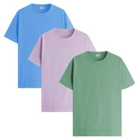 Adro Men's Solid Regular Fit T-Shirt (Rcm3-Pln-Pu-Sk-Pt_Purple,Sky Blue,Pista