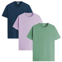Adro Men's Solid Regular Fit T-Shirt (Rcm3-Pln-Pu-Sb-Pt_Purple,Teal,Pista