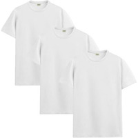 Adro Men's Solid Regular Fit T-Shirt (Rcm3-Pln-Wh-Wh-Wh_White