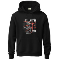 Adro Men's Cotton Blend Neck Hooded Sweatshirt (H24-Bcl-Bl_Black