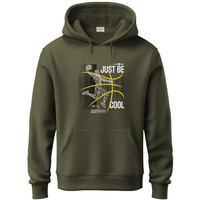 Adro Men's Cotton Blend Neck Hooded Sweatshirt (H24-Bcl-Ol_Olive