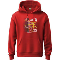 Adro Men's Cotton Blend Neck Hooded Sweatshirt (H24-Bcl-Rd_Red