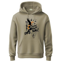 Adro Men's Cotton Blend Neck Hooded Sweatshirt (H24-Dream-Be_Beige