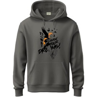 Adro Anime Hoodies For Men, 320 Gsm Soft Cotton Hoodie, Long Lasting Anime Printed Hoodie For Winter | Mens Hoodies | Sweatshirt For Men|H24-Dream-Sg-L Steel Grey