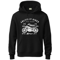 Adro Men's Cotton Blend Neck Hooded Sweatshirt (H24-Ame-Bl_Black