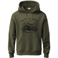 Adro Men's Cotton Blend Neck Hooded Sweatshirt (H24-Ame-Ol-2Xl_Olive)