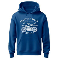 Adro Men's Cotton Neck Hooded Sweatshirt (H24-Ame-Rb_Royal Blue