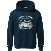 Adro Men's Cotton Blend Neck Hooded Sweatshirt (H24-Ame-Sb_Teal