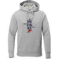 Adro Men's Cotton Blend Neck Hooded Sweatshirt (H24-Ftr-Gr_Grey