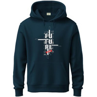 Adro Men's Cotton Blend Neck Hooded Sweatshirt (H24-Ftr-Sb-2Xl_Teal)