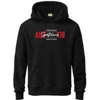 Adro Men's Cotton Blend Neck Hooded Sweatshirt (H24-Spt-Bl_Black