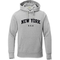 Adro Men's Cotton Blend Neck Hooded Sweatshirt (H24-New-Gr_Grey