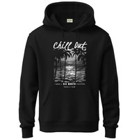 Adro Hoodies For Men | Printed Regular Fit Hoodie For Men | Cotton Hoodie | Mens Hoodies | Sweatshirt For Men | Hooded Hoodie | H24-Chill-Bl-Large Black