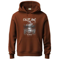 Adro Men's Cotton Neck Hooded Sweatshirt (H24-Chill-Br_Downtown Brown