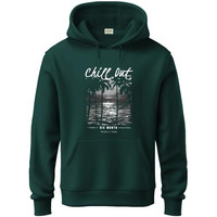 Adro Men's Cotton Neck Hooded Sweatshirt (H24-Chill-Grn_Green