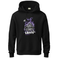 Adro Hoodies For Men | Printed Hoodie For Men | Cotton Hoodie | Luffy Hoodie Gear 5 | Sweatshirt For Men | Anime Hoodie | H24-Luffy-Bl-L Black