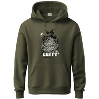 Adro Hoodies For Men | Printed Hoodie For Men | Cotton Hoodie | Luffy Hoodie Gear 5 | Sweatshirt For Men | Anime Hoodie | H24-Luffy-Ol-2Xl Olive