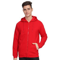 Adro Men's Cotton Neck Hooded Sweatshirt (Zh24-Pln-Rd-2Xl_Red)