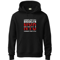 Adro Men's Cotton Blend Neck Hooded Sweatshirt (H24-Nyc-Bl_Black