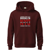 Adro Men's Cotton Blend Neck Hooded Sweatshirt (H24-Nyc-Mr_Maroon