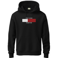 Adro Hoodies For Men | Printed Hoodie For Men | Cotton Hoodie | Mens Hoodies | Sweatshirt For Men | Hooded Regular Fit Hoodie | H24-Flag-Bl-X_Large Black