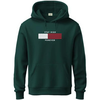 Adro Hoodies For Men, 320 Gsm Soft Cotton Hoodie Fabric, Long Lasting Printed Hoodies For Winter | Mens Hoodies | Sweatshirt For Men|H24-Flag-Grn-L Green