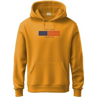 Adro Men's Cotton Blend Neck Hooded Sweatshirt (H24-Flag-Mu_Mustard