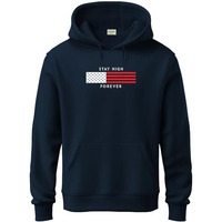 Adro Hoodies For Men | Printed Hoodie For Men | Cotton Hoodie | Mens Hoodies | Sweatshirt For Men | Hooded Regular Fit Hoodie | H24-Flag-Nb-Medium Navy Blue