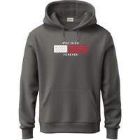 Adro Hoodies For Men, 320 Gsm Soft Cotton Hoodie Fabric, Long Lasting Printed Hoodies For Winter | Mens Hoodies | Sweatshirt For Men|H24-Flag-Sg-M Steel Grey