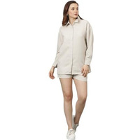 Kotty Women's Shorts With Co-Ords Set(Beige,Xl)