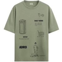 Adro Oversize T Shirt For Men | Drop Shoulder T Shirt | Mens Oversize T-Shirt | 220 Gsm Cotton Oversize Tshirt | Trendy Front And Back Printed T Shirt|Ovr24-L1-Phone-Ol-S Olive