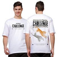 Adro Oversize T Shirt For Men | Drop Shoulder T Shirt | Mens Oversize T-Shirt | 220 Gsm Cotton Oversize Tshirt | Trendy Front And Back Printed T Shirt|Ovr24-L1-Chl-Wh-S White