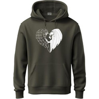 Adro Men's Cotton Neck Hooded Sweatshirt (H24-Devi-Ol_Olive