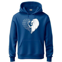 Adro Men's Cotton Neck Hooded Sweatshirt (H24-Devi-Rb_Royal Blue