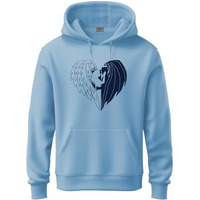 Adro Men's Cotton Neck Hooded Sweatshirt (H24-Devi-Sk_Sky Blue