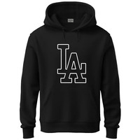 Adro Men's Cotton Neck Hooded Sweatshirt (H24-La-Bl-2Xl_Black)