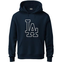 Adro Men's Cotton Neck Hooded Sweatshirt (H24-La-Nb_Navy Blue