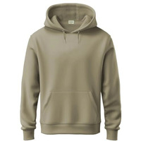 Adro Men's Cotton Neck Hooded Sweatshirt (H24-Pln-Be-L_Beige)