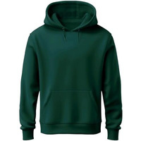 Adro Men's Cotton Neck Hooded Sweatshirt (H24-Pln-Grn-M_Green)