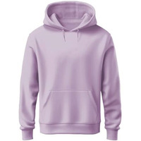 Adro Men's Cotton Neck Hooded Sweatshirt (H24-Pln-Pu_Lavendar