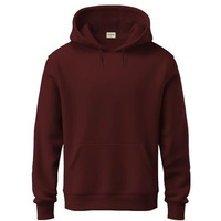 Adro Men's Cotton Neck Hooded Sweatshirt (H24-Pln-Mr_Maroon